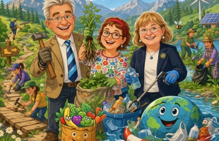 Weltpräsident Francesco Arezzo, Zonendirektorin Christine Büring, DG Andrea Weber
Bild: KI-generiert